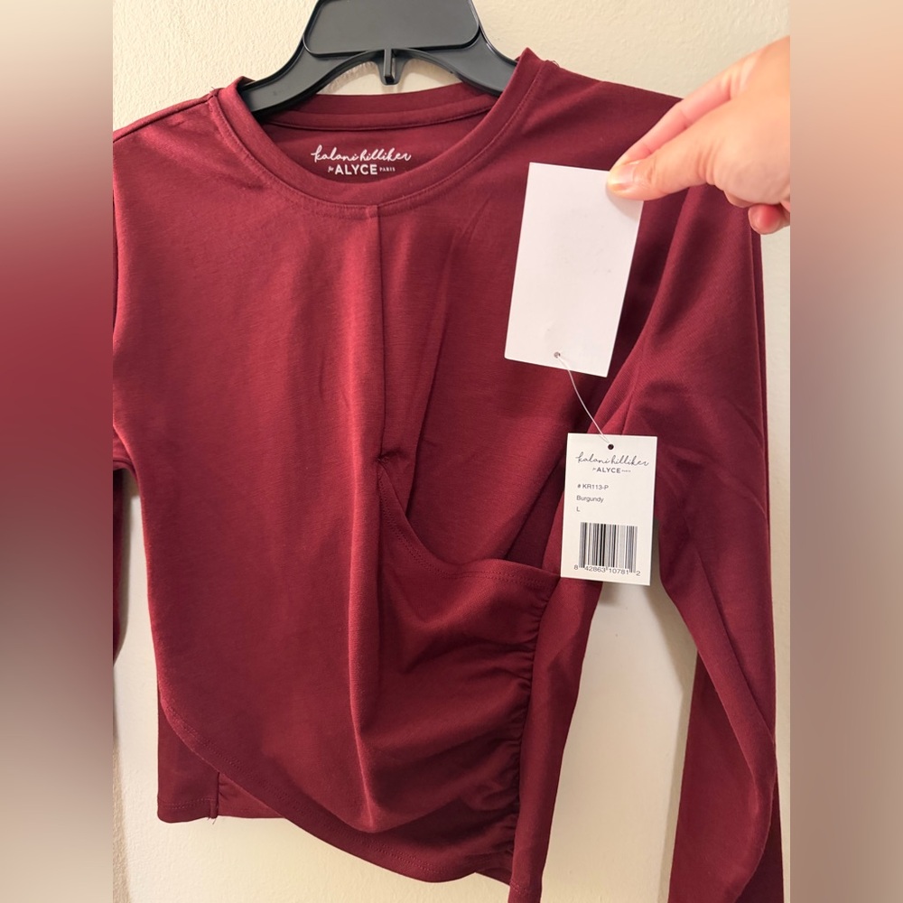 NWT Alyce Paris Burgundy Long Sleeve Top - Picture 5 of 8